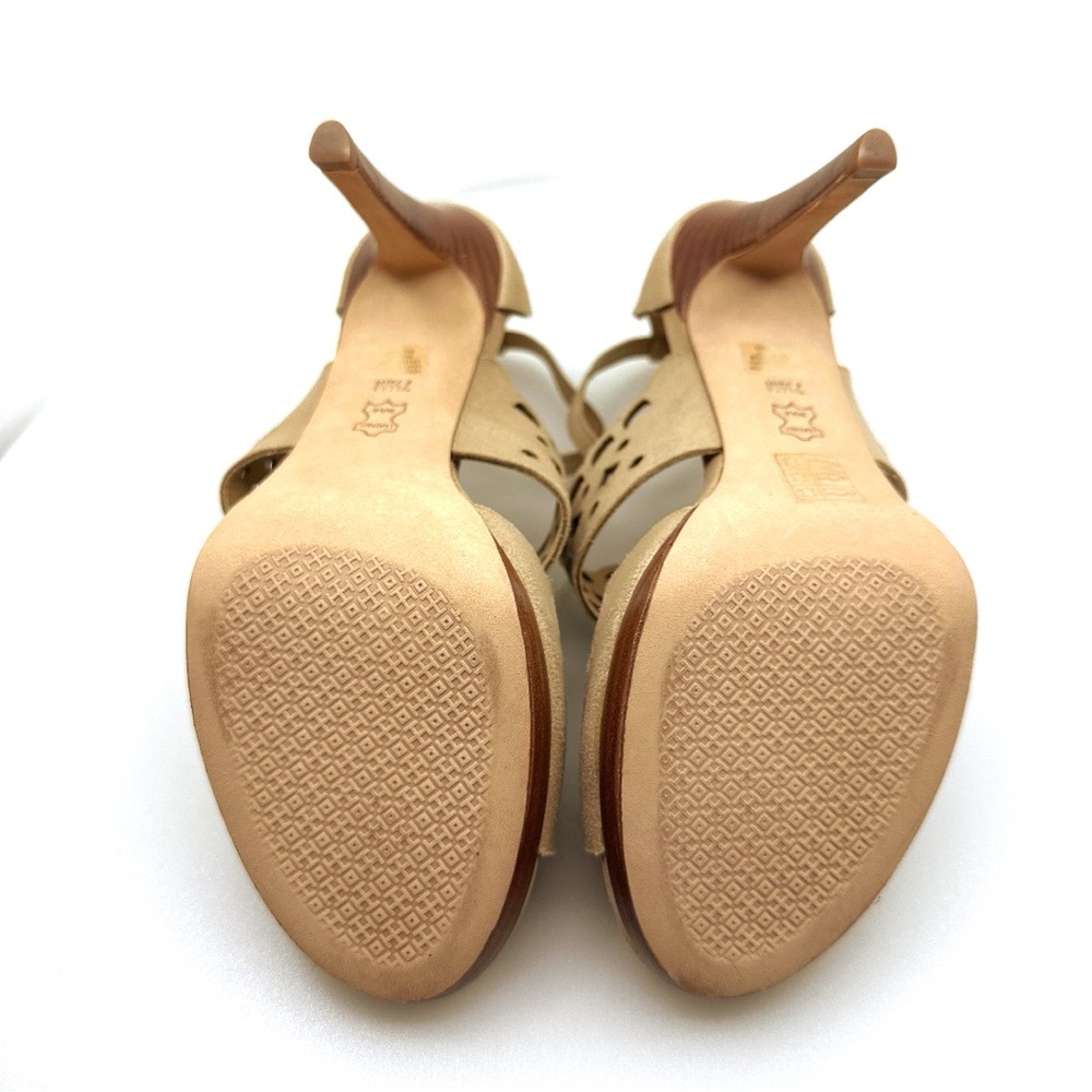 NWOB Tory Burch May 105mm Tan Laser-Cut Heels - Desert Blush Size 7.5 w/dust bag - Picture 7 of 7
